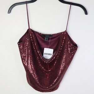 Forever 21 Wine Knit Cami Top SZ L US